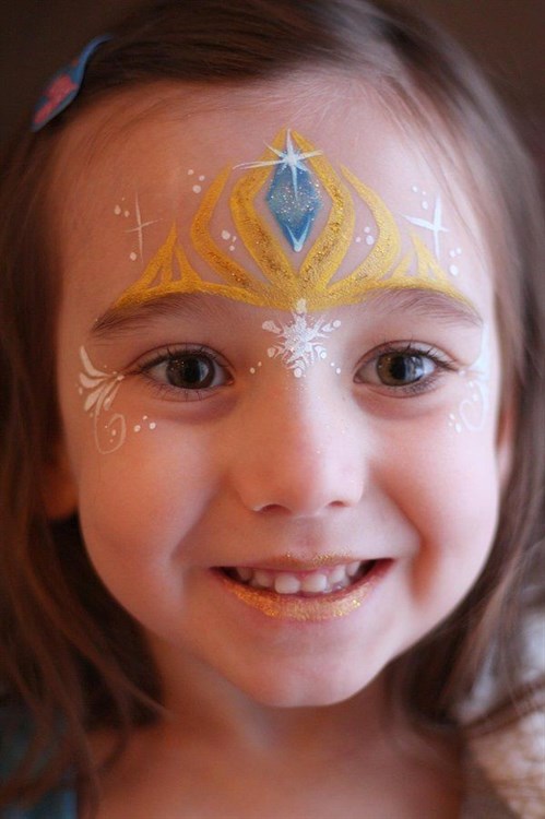 Pink Tiara Face Paint Example - Happy Faces Party